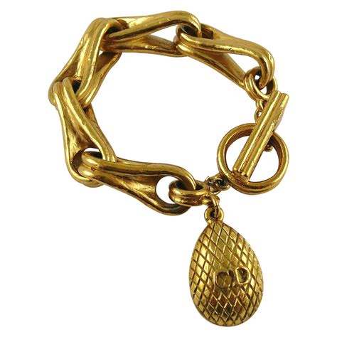 gold dior charm bracelet|christian dior bracelet vintage.